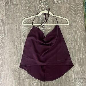 Tobi Plum Halter Top
